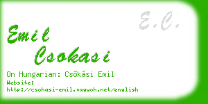 emil csokasi business card