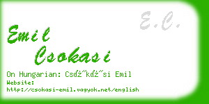 emil csokasi business card